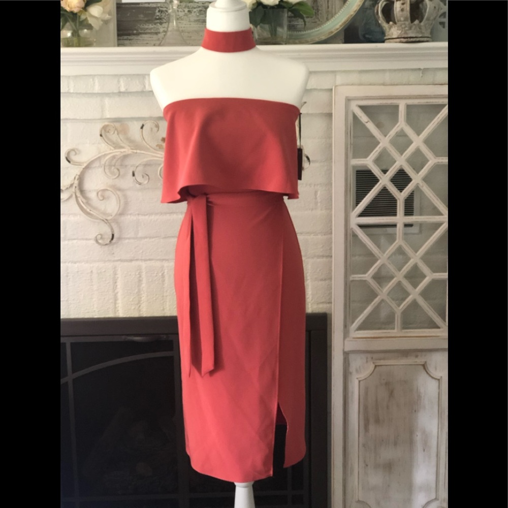 Deep peach sheath dress